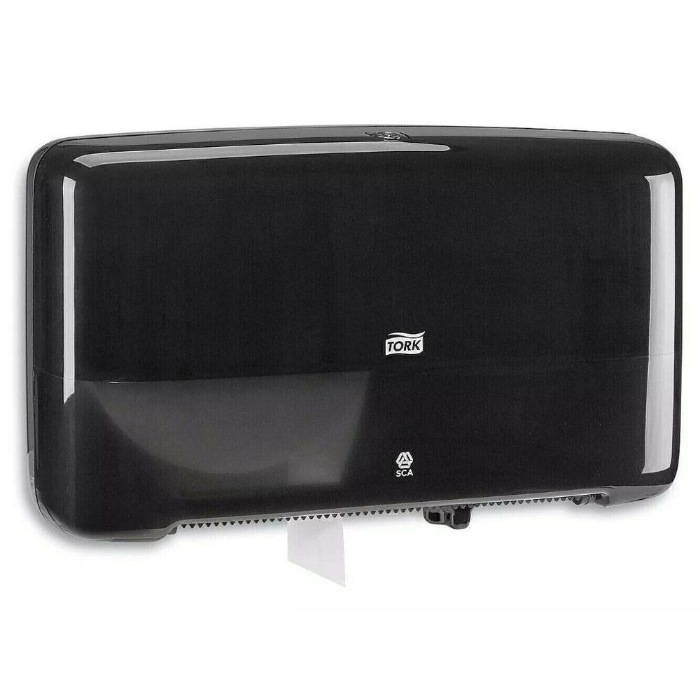 Tork Twin Mini Jumbo Bath Tissue Roll‎ Toilet Paper Dispenser Black 5555290